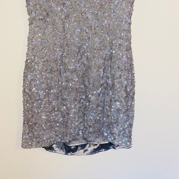 {Parker} Serena silver sequin mini dress - Picture 3 of 13